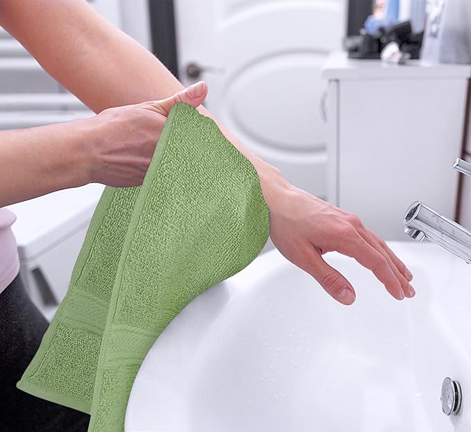 Utopia Towels 6 Pack Premium Hand Towels Set, 16 by 28 inches, 100% Ring Spun Cotton, Ultra Soft and Highly Absorbent 600GSM Towels for Bathroom, Gym, Shower, Hotel, and Spa, Sage Green
