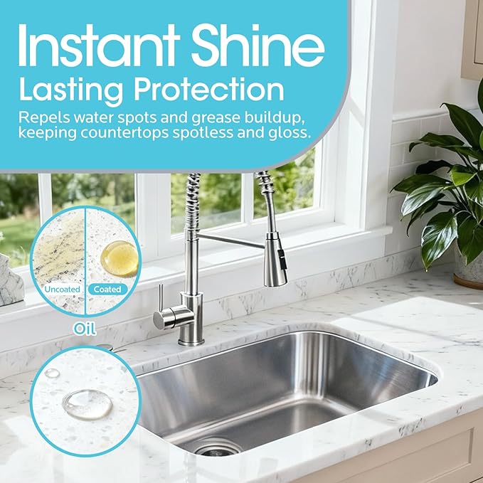 Ceramic Coating Spray for Stainless Steel & Glass - Fingerprint & Water-Spot Repellent, Long-Lasting Surface Protection for Kitchen & Bath (500ml)