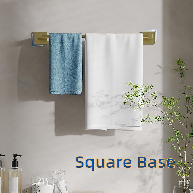 RUACQ Towel Bar 18 inch, Towel Racks for Bathroom, 304 Stainless Steel Towel Holder Wall Mounted, Heavy Duty Bathroom Decor Towel Rod (Brushed Gold)