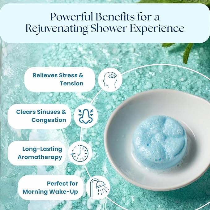 TLG Soothe Shower Steamers Aromatherapy 7 Pack – USA Made with Extra Menthol, Peppermint & Eucalyptus – Shower Bomb for Relaxation, Stress & Sinus Relief – Gift for Men & Women
