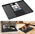 URMONA Waterproof Silicone Under Sink Mat 22'' x 19'' Shelf Liner for Kitchen and Bathroom, Cabinet and Counter Protector, Storage and Organizers, Litter Mat, Pet Cat Puppy Essentials(Black)