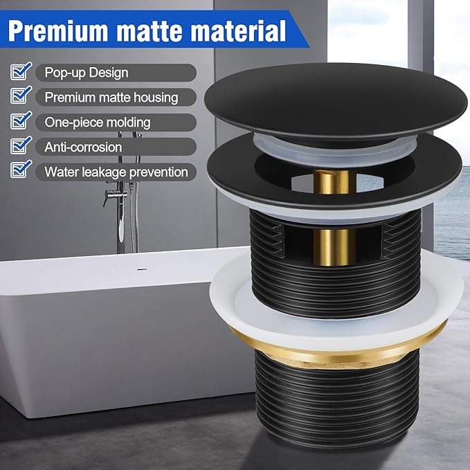 Pop-up Drain Kit for Freestanding Bathtub Tub Drain/Stopper,Freestanding Bathtub Drain Stopper,Suitable for Most Freestanding Bathtub