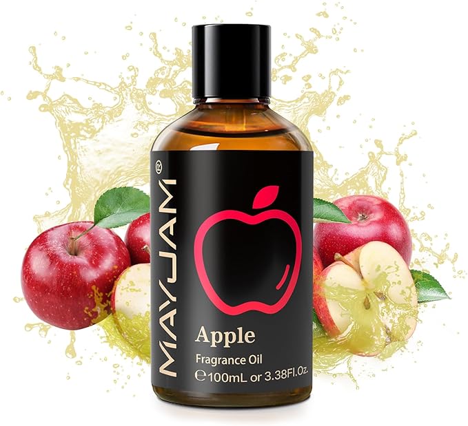 MAYJAM 100ML/3.38FL.OZ Apple Fragrance Oils with Glass Dropper, Essential Oils for Diffusers for Home, Long Lasting Scented Oils for Diffusers Soap Candle Making