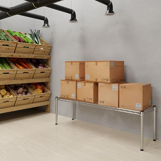 14" Deep x 48" Wide x 14" Height Wire Shelving Kit | 1-Tier | NSF Commercial Storage Rack Unit