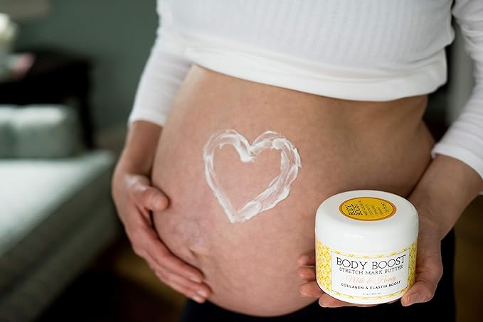 Body Boost Milk & Honey Stretch Mark Butter- Safe for Pregnancy and Nursing- Repair Stretch Marks and Scars- Paraben, Phenoxyethanol Free
