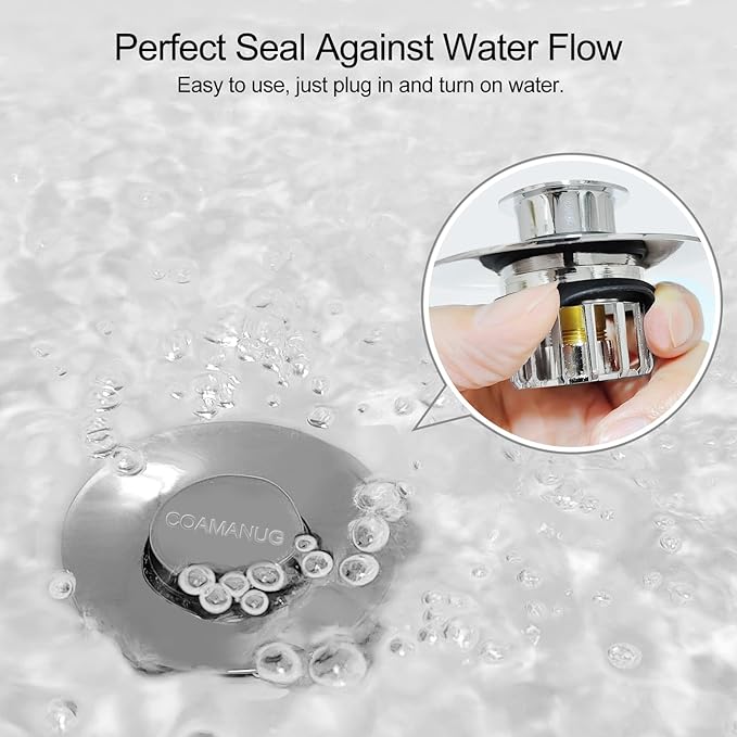 Bathtub Stopper | Shower Drain Hair Catcher, Pop-up Tub Stopper with Strainer | Bathroom Drain Plug | Drain Protector for 1-1/2 to 1-3/4"" Bath Drain Hole