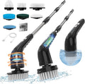 Electric Spin Scrubber, Cordless Cleaning Brush, Shower Scrubber with 7 Replaceable Brush, 2 Speeds and Adjustable Extension Handle for Bathroom Shower Bathtub Glass Car(Black)