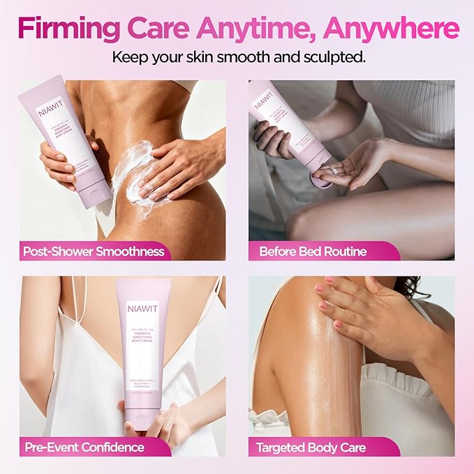 Firming Smoothing Body Cream – Visible Lifting & Tightening for Belly, Thighs, Butt | Helps Reduce Cellulite & Sagging Skin, Body Sculpting Moisturizer for Daily Body Care Routine | 4.24 fl.oz