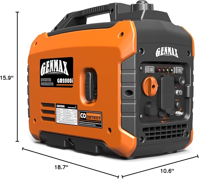 GENMAX Generator，EPA Compliant, Eco-Mode Feature, Ultra Lightweight for Backup Home Use & Camping