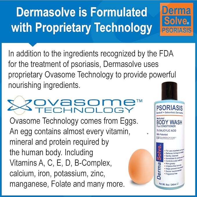 Dermasolve Medicated Psoriasis Body Wash - 2-Pack (8.0 oz each) - Proven to Provide Relief from Psoriasis, Eczema & Seborrheic Dermatitis, Doctor Recommended for Dry, Itchy, Red, Flaky, Scaly Skin