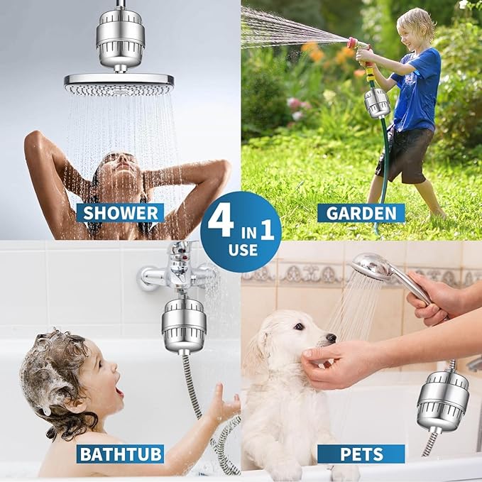 20 Stage Shower Filter Replacement Cartridge - ZGMEH Universal Shower Water Filter for Hard Water Purifier,Removes Chlorine, Heavy Metals, Iron, Other Sediments, Water Softener,Improve Skin and Hair
