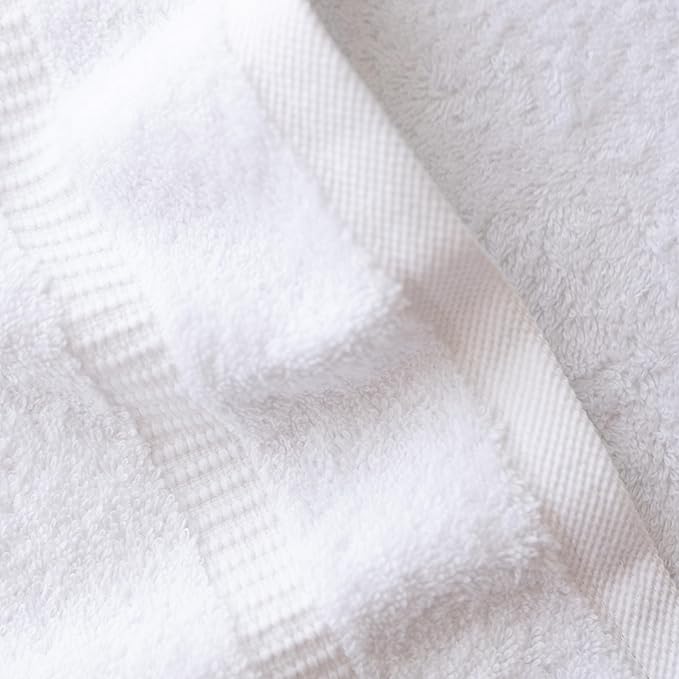 SALBAKOS 100% Turkish Cotton Washcloth Set of 12 13x13 inch | Heirloom Quality | Hotel & Spa Collection | Ultra Soft, Super Absorbent, Washcloth Towels | Made in Turkey (White, 12 Washcloths)