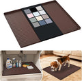 URMONA Waterproof Silicone Under Sink Mat 25'' x 22'' Shelf Liner for Kitchen and Bathroom, Cabinet and Counter Protector, Storage and Organizers, Litter Mat, Pet Cat Puppy Essentials(Brown)