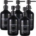 Shampoo and Conditioner Dispenser(5Pack)16.9oz Refillable Shampoo and Conditioner Bottles,Dispenser for Shower (Black)