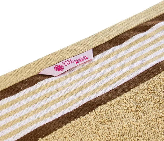 CASA COPENHAGEN He & She 2 Pieces Large Bath Sheet Set- Brown + Beige, 550 GSM, Designed in Denmark Made of Soft Egyptian Cotton for Bathroom, Kitchen & Shower