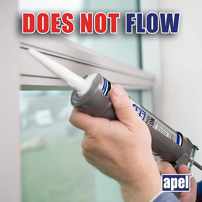 apel All Purpose Clear Silicone Sealant Waterproof (12 x 10.5 fl.oz.), 100% Silicone Caulk, Weatherproof & Flexible Adhesive Sealant for Indoor and Outdoor Use, Transparent - 12 Pack