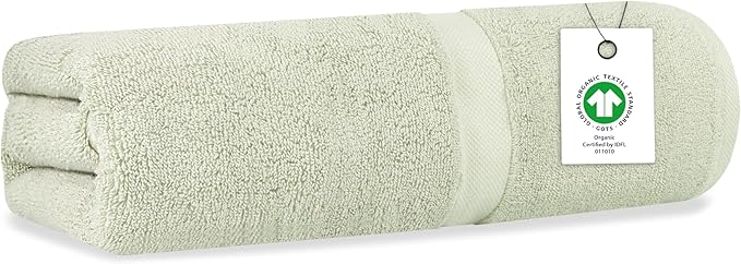Delara Organic Cotton Luxuriously Plush Bath Sheet | GOTS & Oeko-TEX Certified | Premium Hotel Quality Towels | Feather Touch Technology| 650 GSM Long Staple|Soft, Quick Dry & Ultra-Absorbent 36"x70"