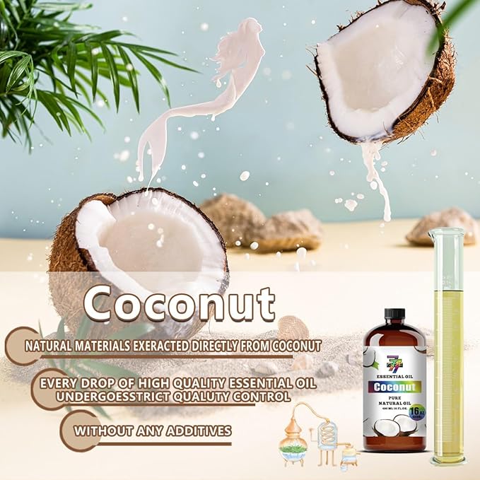 Coconut Essential Oil (16 oz / 480 ml) – Coconut Oils for diffusers, humidifiers, Home Baths, Cleaning Products, Yoga, DIY Soaps and DIY Scented Candles