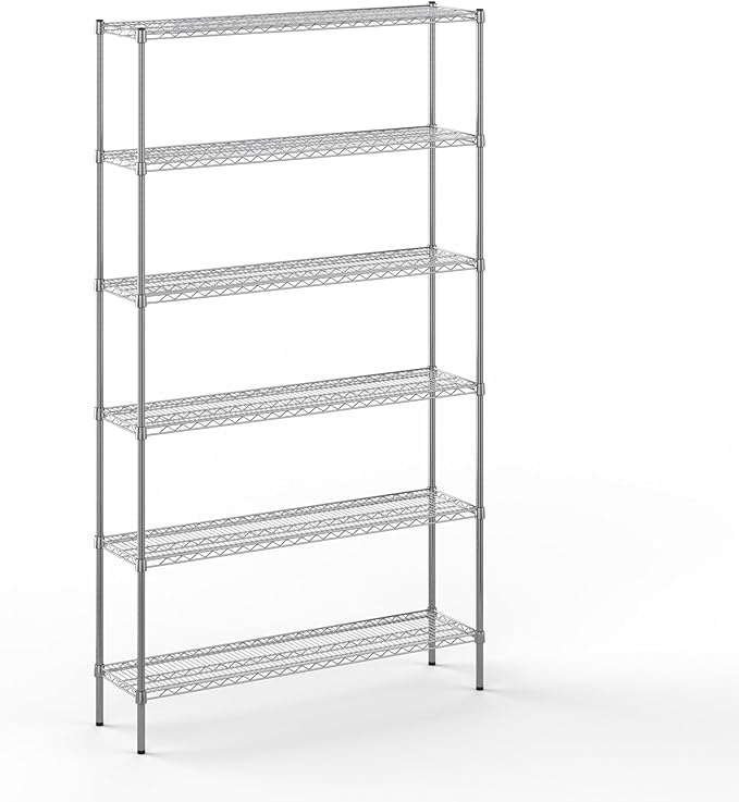 14" Deep x 54" Wide x 96" Height Wire Shelving Kit | 6-Tier | NSF Commercial Storage Rack Unit
