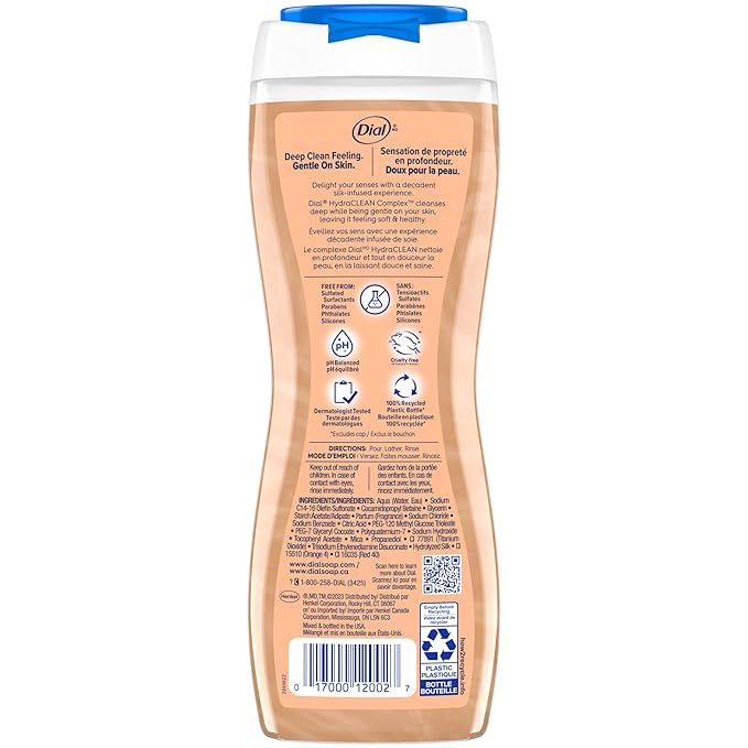 Dial Body Wash, Pamper & Indulge, Silk & Seaberry, 16 fl oz (Pack of 4)