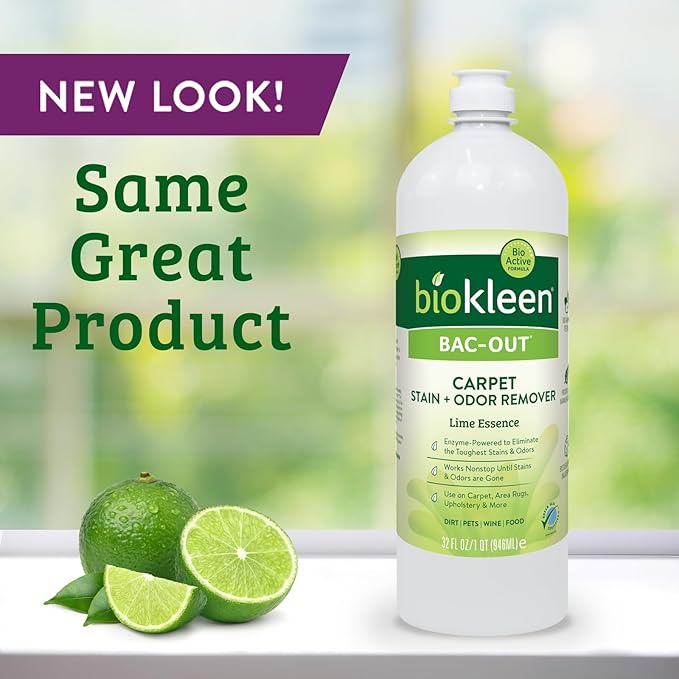 Biokleen Bac-Out Stain Remover for Clothes - 2 Pack - Enzymatic, for Laundry, Diapers, Wine, Carpets, & More, Eco-Friendly, Plant-Based, 32 Ounces