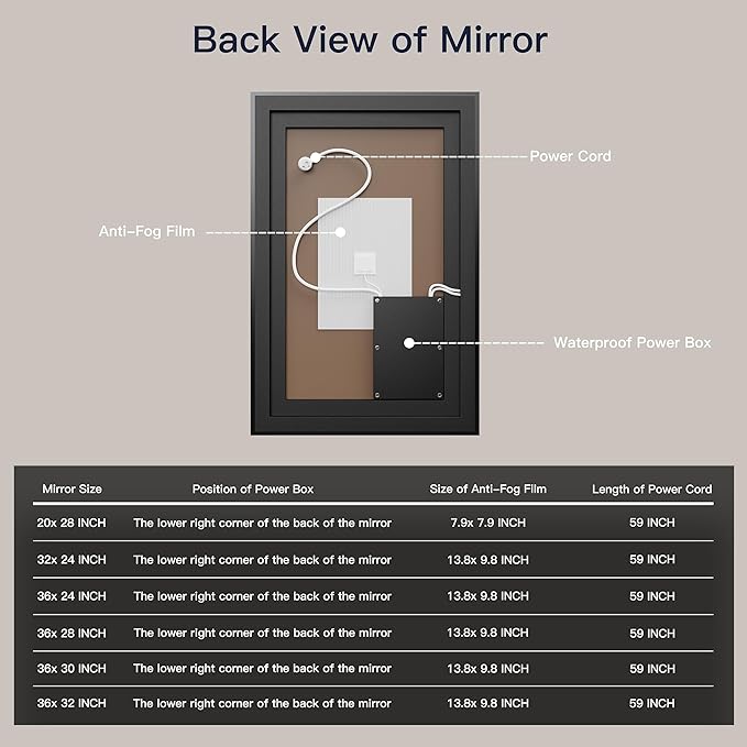 ISKM Framed LED Mirror for Bathroom 32"x24", Dimmable LED Bathroom Mirror with Lights, Anti-Fog, Front and Backlit Lighted Mirror 3-Colors, Shatterproof, Memory Function
