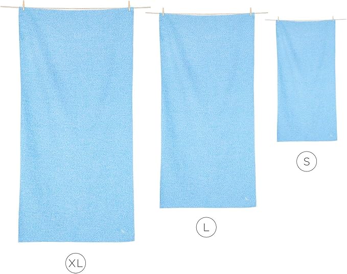 Dock & Bay Quick Drying Towel - for Sports & Gym - Compact, Lightweight - 100% Recycled - Includes Bag - Essential - Lagoon Blue - Large (160x90cm, 63x35)
