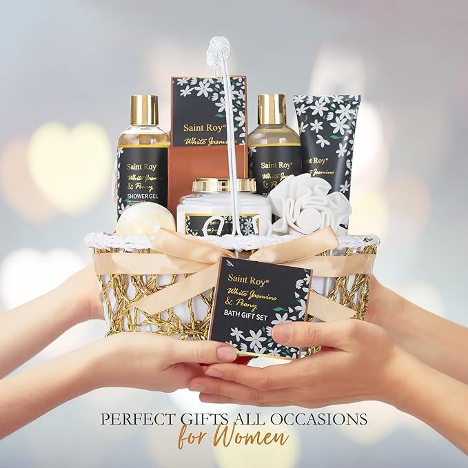 Spa Gift Basket Set for Woman, Bath and Body Gift Basket for Women Gifts Valentines Gifts Christmas Gifts for Women, Beautiful Teen Girl Birthday Gifts, Bath Kit Gift for Mothers Day