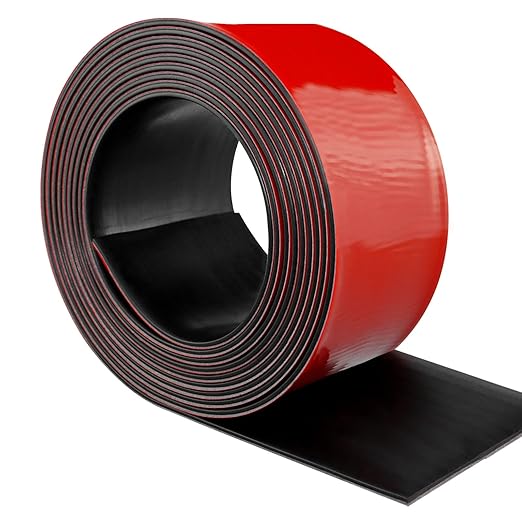 Neoprene Rubber Strips Self Adhesive Solid Rubber Sheets, Rolls & Strips for DIY Gaskets Crafts Pads Seals Warehouse Flooring Neoprene Sheet with Adhesive Backing (6" Wide x 1/5" Thick x 20' Long)