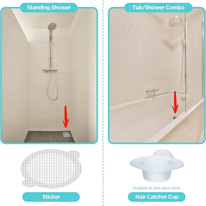 50 Pack, Disposable Shower Drain Hair Catcher Mesh Stickers…