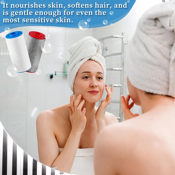 Replacement Cartridges Full Set Compatible with Weddell Duo Shower Filter,Shower Filter Cartridges to Reduces Impurities,Keep Healthy Shower Water for Skin & Hair(1R+1B)