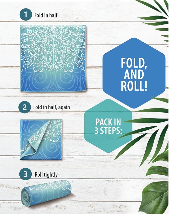 VENTURE 4TH Microfiber Beach Towel: Quick-Dry, Compact, Sand-Free, Absorbent, Sandproof and Lightweight - Perfect for Camping, Beach, and Roadtrips (Blue Mandala Design | 35x78 inches)