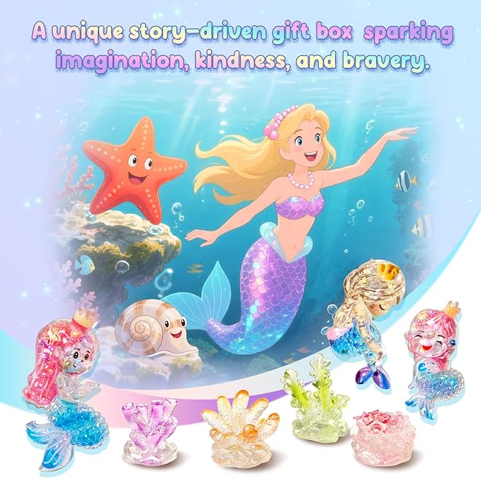 Mermaid Bath Bombs for Kids with Surprse Inside, 8PK XXL Kids Bath Bombs Gift Set for Girls, Birthday Gifts, Mermaid Party Favors, Princess Gift Box