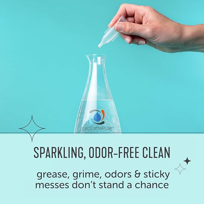 Force of Nature Multi-Purpose Cleaner & Deodorizer Extra Value Bundle - Reusable Bottle, 25 Refills - EPA Registered, Toxin-Free All-Purpose Natural Cleaning Supplies