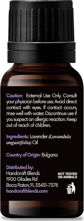 Handcraft Blends Lavender Essential Oil – 0.33 Fl Oz – 100% Pure and Natural – Premium Grade Essential Oil for Diffuser and Aromatherapy, Skin, Massage, Candle and Soap Making Fragrance