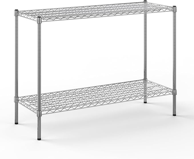 18" Deep x 48" Wide x 34" Height Wire Shelving Kit | 2-Tier | NSF Commercial Storage Rack Unit