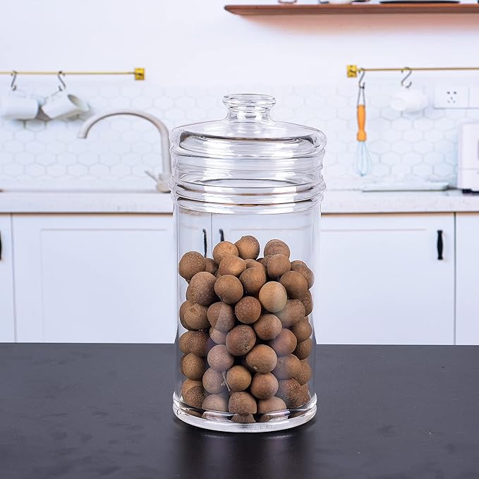 64 oz Reinforced Large Acrylic Storage Jar, Airtight Lid Cookie Jar | Ideal Canisters for Cookies, Dried Fruits, Nuts, Herbs,Cereals,etc