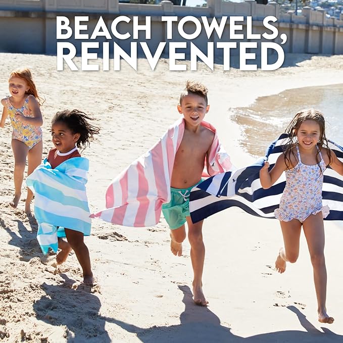 Dock & Bay Beach Towel - Quick Dry, Sand Free - Compact, Lightweight - 100% Recycled - Includes Bag - Cabana - Whitsunday Blue, Medium (130x70cm, 51x27)