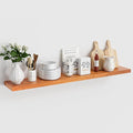 Vivelove Solid Wood Floating Shelves 48 Inches Long, 8”Deep x 1.4” Thick Wall Shelves for Bathroom, Living Room, Kitchen, Bedroom, Office, Rustic Farmhouse Home Decor, Set of 1 - Honey Oak