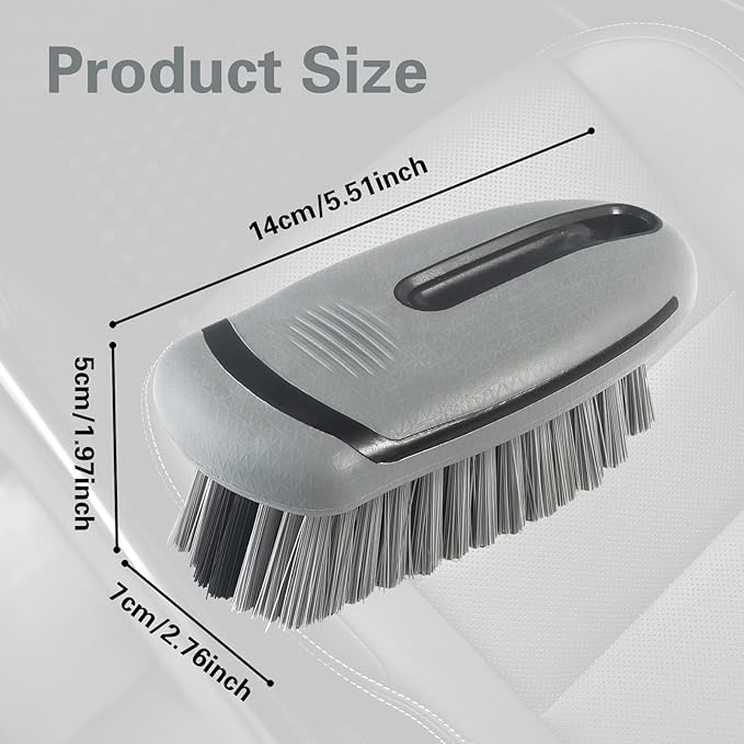 Carpet and Interior Cleaning Brushes, car Cleaning Brushes, Carpet Washing Brushes, Hard Bristle Detail Brushes, car and Home Interior Leather Brushes (Grey)