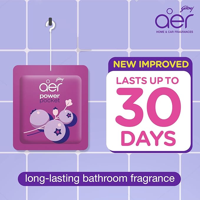 Godrej aer Power Pocket Bathroom Freshener – Assorted Pack of 5 (50g)| Lasts up to 30 days | Germ Protection