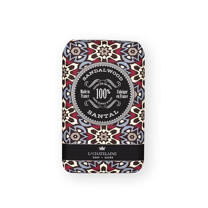 La Chatelaine Luxury Bar Soap Trio Gift Set Tin | Made in France | Natural and Organic | Shea Butter Formula | 3 x 8.8 oz / 250g - Red Mosaic Soap Trio (Deep Blue Sea, Sandalwood, Citrus Zest)