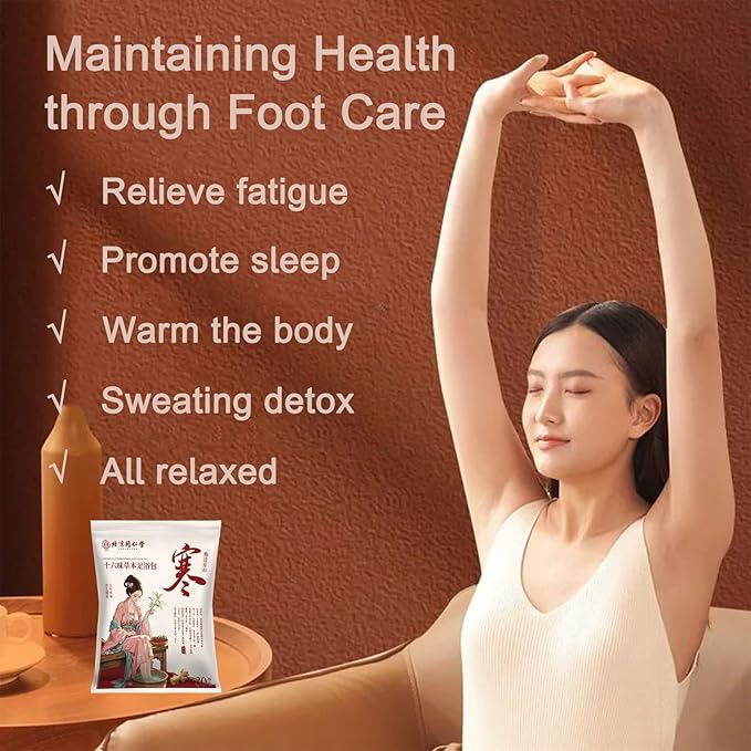 30 Pack Natural Plant Blend Detox Foot Soak Spa with Ginger - 900g Natural Chinese Herbs Foot Care and Foot Detox Soak for Home Wellness Routine 同仁堂艾草泡脚药包足浴包 (32 Ounce, 16 flavors)
