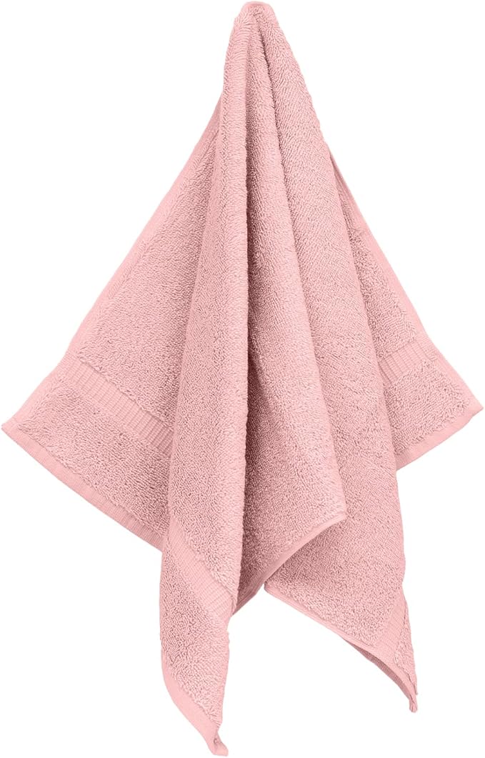 Monogrammed Hand Towel, Personalized Initial Gift, Extra Absorbent 100% Turkish Cotton - Soft Terry Finish - Set of 2 - Black Block Initial X - Embroidered on Pink Towels
