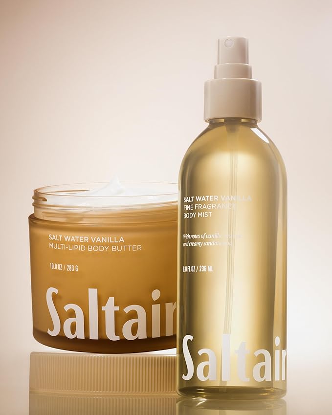 Saltair Body Mist 2 Pack - Fine Fragrance, Lightweight Body Spray Mist with Salt Water Vanilla Scent. Long Lasting Perfume Mist. 2x 8oz Bottles