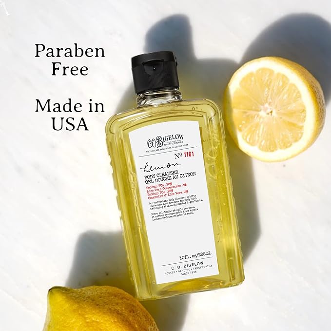 C.O. Bigelow Lemon Body Cleanser, Moisturizing Body Wash with Lemon Extract & Aloe Vera, 10 Fl Oz