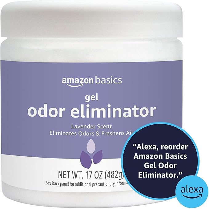 Amazon Basics Gel Odor Eliminator, Activated Charcoal, Lavender, 17 Oz, Pack of 1