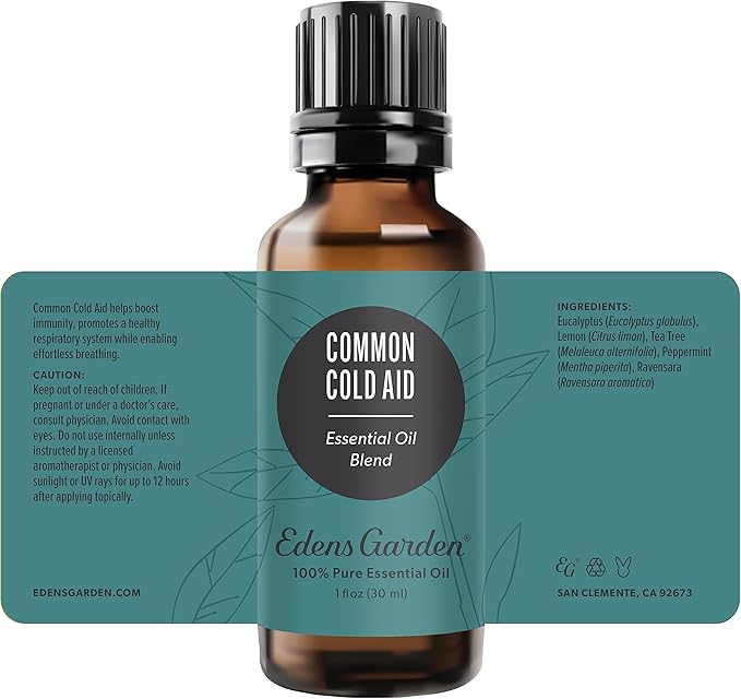 Edens Garden Common Cold Aid Essential Oil Blend- 100% Pure Premium Grade, Undiluted, Natural, Therapeutic, Aromatherapy, The Best for Skin, Humidifiers, Candle 30 ml (1 fl oz)