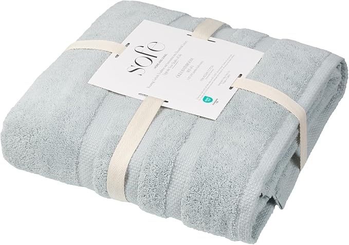 SOFE H&L | Olea Luxury Turkish Cotton Bath Towel Set of 1 : 1 Jumbo Bath Towel - Light Blue | Premium, Soft, Durable, Absorbent | XL Bath Towels Oversized