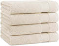 Arkwright Bath Towels Set of 4 - Super Soft 100% Cotton, 600 GSM Quick Dry & Absorbent, Luxury Bathroom Essentials for Hotels, Spa, Hosts, and Vacation Rentals, Alabaster Ivory